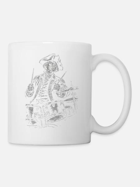 George Washington Drumming Illustration  - Tasse - Weiß