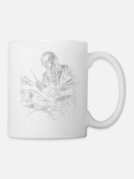 James Madison Illustration Drumming - Tasse - Weiß