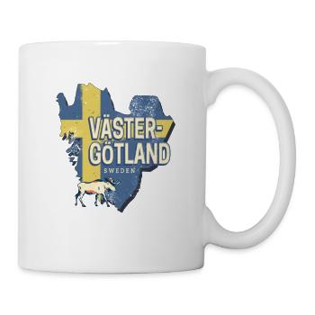Västergötland in Schweden Retro Provinz Souvenir - Tasse - Weiß - Rechts