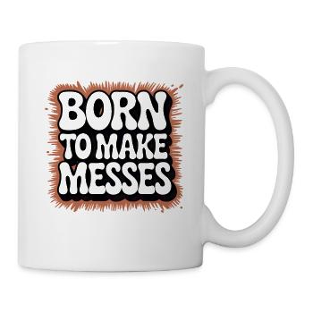 Né pour le Chaos | Poterie Céramique - Mug blanc - blanc - Droite