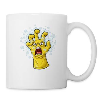 Gantelet Jaune en Colère - Mug blanc - blanc - Droite