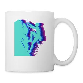 Glitch Art Climber Silhouette Modern - Mug - white - Right