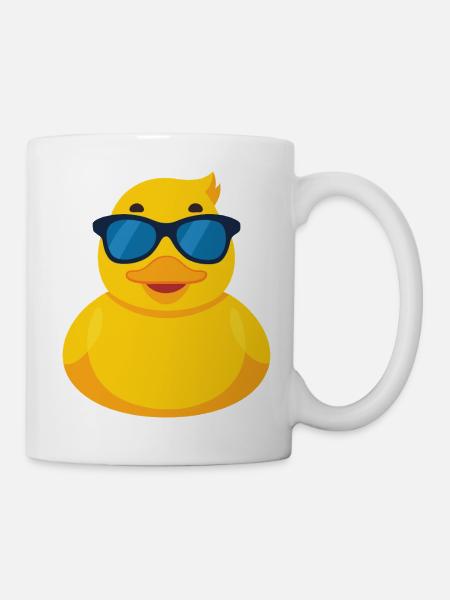 Sonnenbrillen-Gummiente - Tasse - Weiß