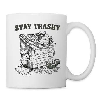 Stay Trashy Waschbär Opossum Stinktier - Tasse - Weiß - Rechts