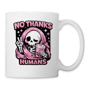 No Thanks Humans süßer Sensenmann Bubble Tea - Tasse - Weiß - Rechts