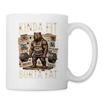 Plutôt en forme, un peu gros ours en haltérophilie - Mug blanc - blanc - Droite