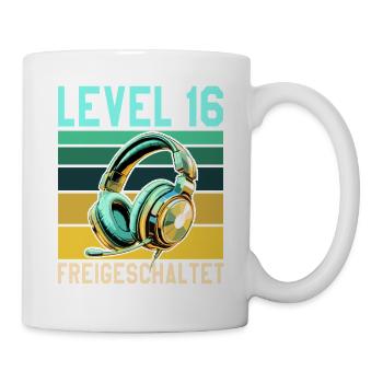 16. Geburtstag Junge Mädchen Gamer Level 16 Jahre - Tasse - Weiß - Rechts
