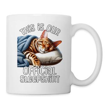 Bengalkatze Schlafshirt - Tasse - Weiß - Rechts