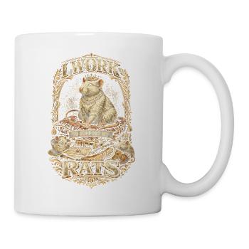 Farbratte Fancy Rat I Work To Support My Rats - Tasse - Weiß - Rechts