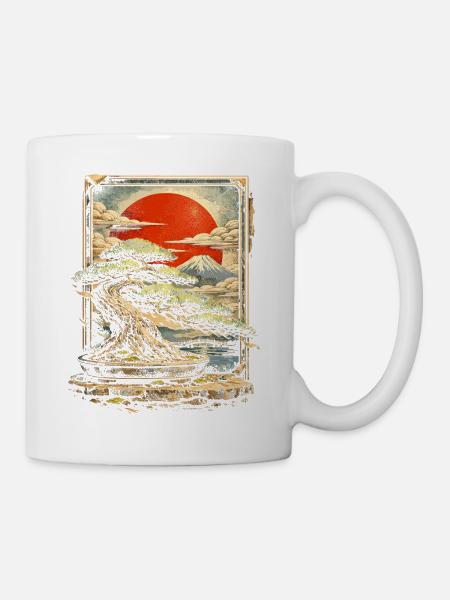 Bonsaibaum - Tasse - Weiß