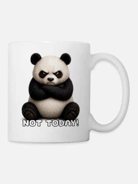 Panda Not Today Meme - Tasse - Weiß