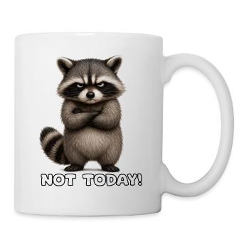 Grim raccoon – not today - Mug - white - Right