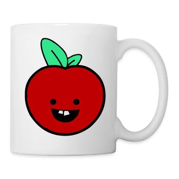Fröhlicher Apfel  - Tasse - Weiß - Rechts