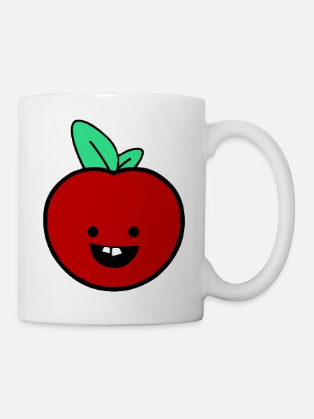 Fröhlicher Apfel  - Tasse - Weiß