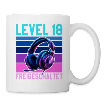 18. Geburtstag Junge Mädchen Gamer Level 18 - Tasse - Weiß - Rechts