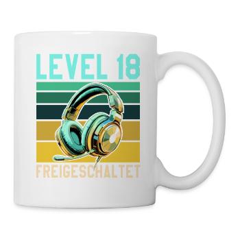 18. Geburtstag Junge Mädchen Gamer Level 18 - Tasse - Weiß - Rechts