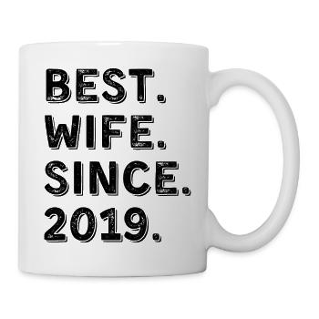 Beste Ehefrau seit 2019 7-Jahres-Jubiläumsgeschenk - Tasse - Weiß - Rechts
