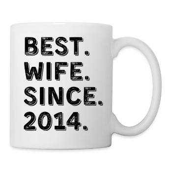 Beste Ehefrau seit 2014 12-jähriges Jubiläumsgeschenk - Tasse - Weiß - Rechts