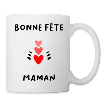 BONNE FÊTE. COEUR. BONNE FÊTE MAMAN. MAMAN. FÊTE - Mug blanc - blanc - Droite