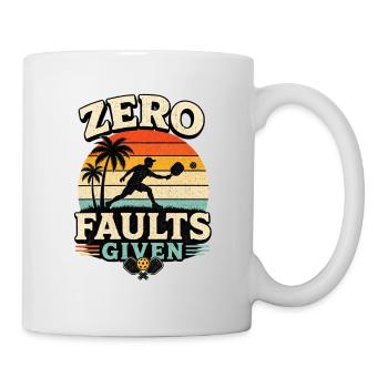 Zero Faults Given Retro Pickleball Design  - Tasse - Weiß - Rechts