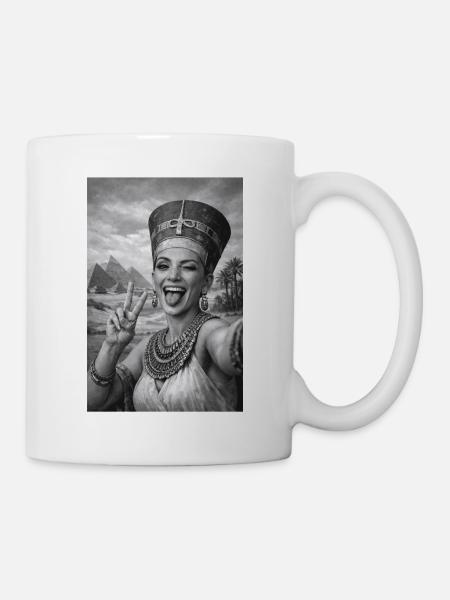 Nofretete Selfie Porträt - Tasse - Weiß
