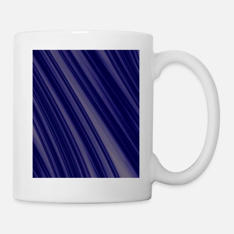 Navy Diagonal Structures - Mug - white