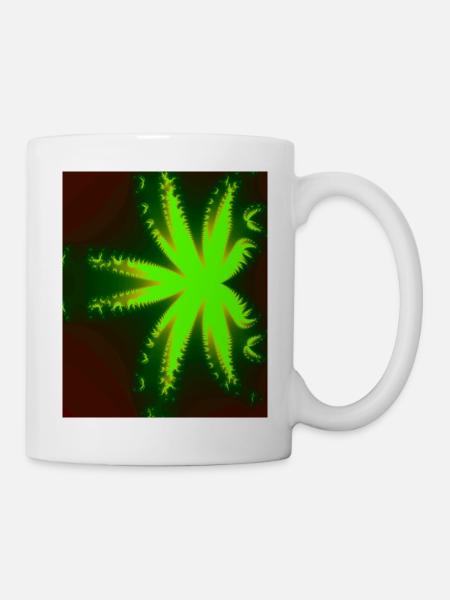Neonfraktal Sternburst - Tasse - Weiß