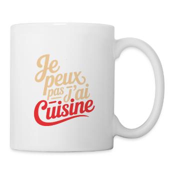 Je peux pas j'ai Cuisine humour chef cuisinier - Mug blanc - blanc - Droite