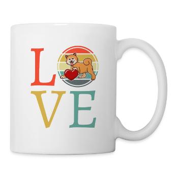 Love Canine Retro Colorful Heart - Mug - white - Right