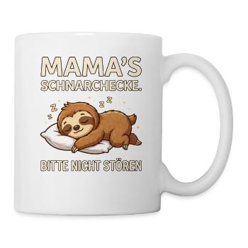 Mama Schnarchecke Süßes Faultier - NICHT STÖREN - Tasse - Weiß - Rechts