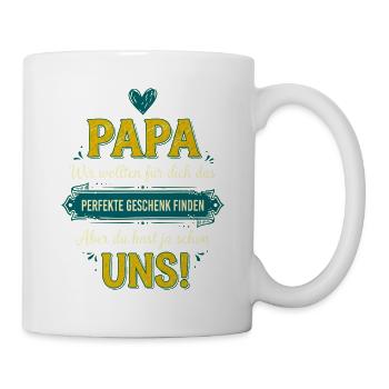 Papa Perfektes Geschenk Lustiger Spruch - Tasse - Weiß - Rechts