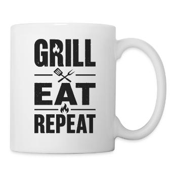 Grill Eat Repeat – The must-have for grill masters - Mug - white - Right