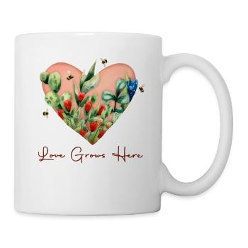 Liebe wächst hier - Tasse - Weiß - Rechts