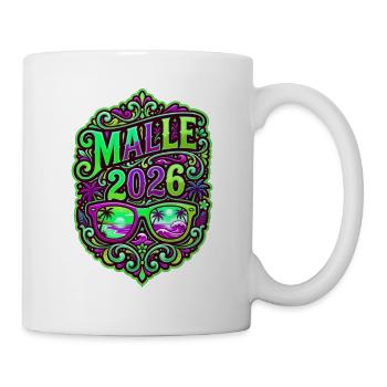 Malle 2026 Mallorca Palmen Bunt - Tasse - Weiß - Rechts