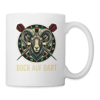 Bock auf Dart Widder Dartscheibe Dartspieler - Tasse - Weiß - Rechts
