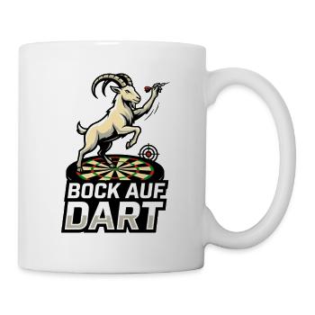 Bock auf Dart Ziege Maskottchen Dartspieler - Tasse - Weiß - Rechts