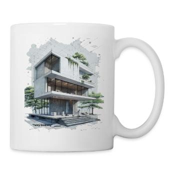 Fancy Geometry Modern House - Tasse - Weiß - Rechts