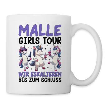 Malle Girls Tour Wir Eskalieren Bis Zum Schluss - Tasse - Weiß - Rechts