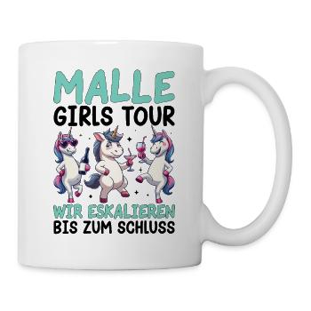 Malle Girls Tour Einhorn Mallorca Party Urlaub - Tasse - Weiß - Rechts