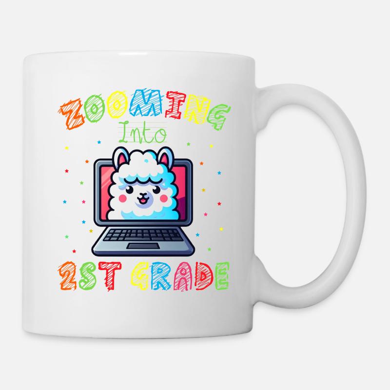 Regenbogenlama auf der Leinwand - Tasse - Weiß