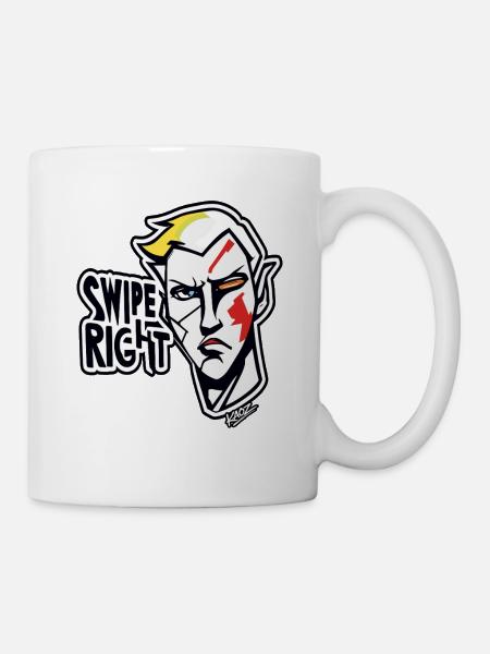 Graffiti-Held nach rechts wischen - Tasse - Weiß