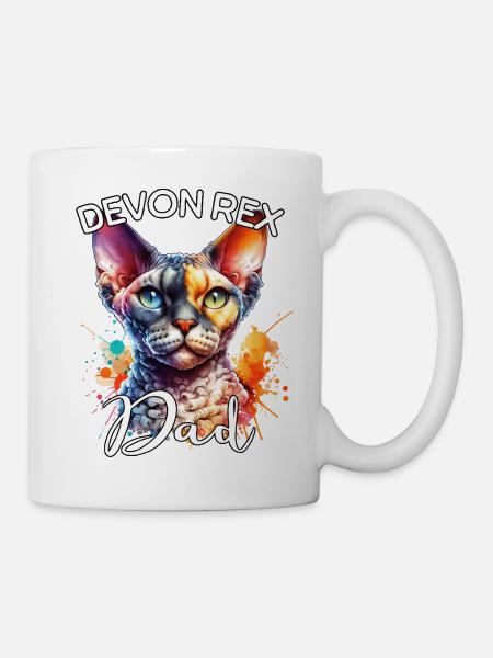 Devon Rex Papa - Tasse - Weiß
