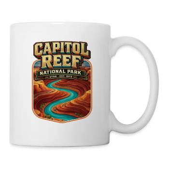 Capitol Reef National Park Vintage Poster Utah - Tasse - Weiß - Rechts