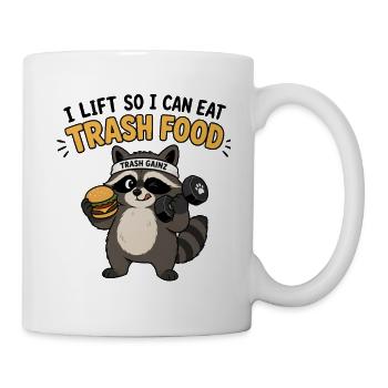 Trash Food Fitness Waschbär - Tasse - Weiß - Rechts