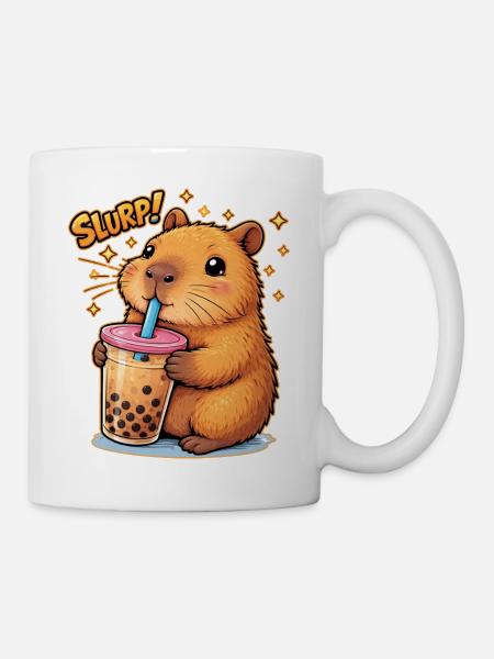 Capybara Bubble Tea - Tasse - Weiß