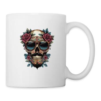 Fleurs de Crâne - Mug blanc - blanc - Droite