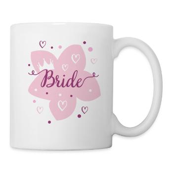 Wedding Bridal Flower Pink Crown - Mug - white - Right