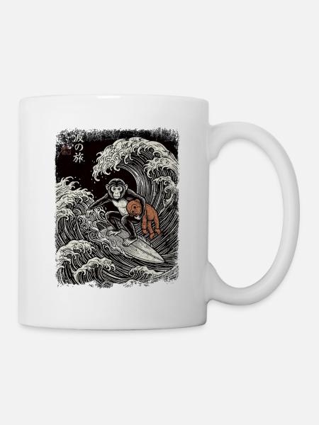 Ukiyo-e Baby Monkey Punch - Tasse - Weiß