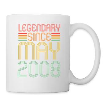 Legendary since May 2008, Geburtstag - Tasse - Weiß - Rechts