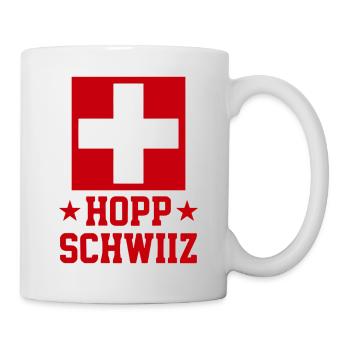 Hopp Schwiiz Schweizer Stolz - Tasse - Weiß - Rechts